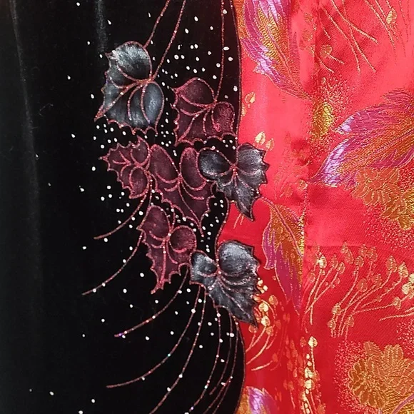 Kim fashion vintage XXL oriental cheongsam embroidered slit dress with neckline - Picture 5 of 9